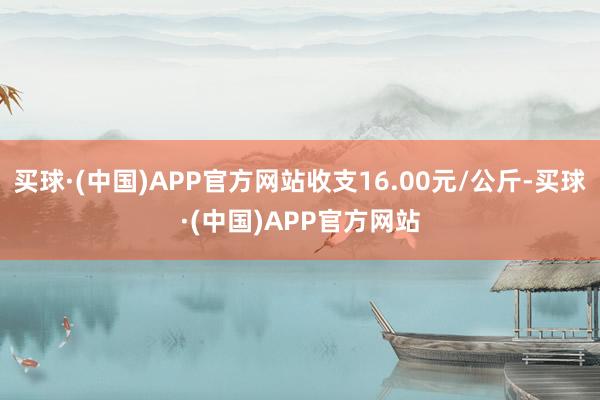 买球·(中国)APP官方网站收支16.00元/公斤-买球·(中国)APP官方网站