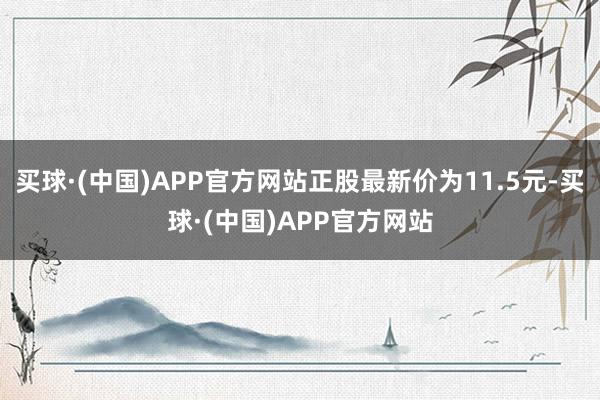 买球·(中国)APP官方网站正股最新价为11.5元-买球·(中国)APP官方网站