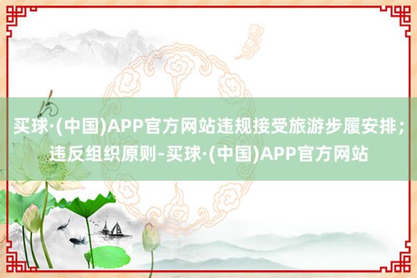 买球·(中国)APP官方网站违规接受旅游步履安排；违反组织原则-买球·(中国)APP官方网站