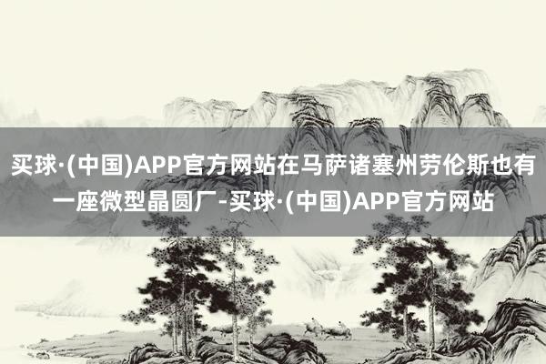 买球·(中国)APP官方网站在马萨诸塞州劳伦斯也有一座微型晶圆厂-买球·(中国)APP官方网站