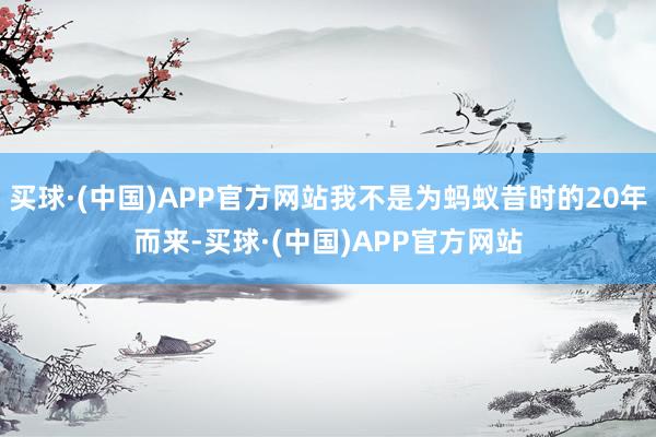 买球·(中国)APP官方网站我不是为蚂蚁昔时的20年而来-买球·(中国)APP官方网站