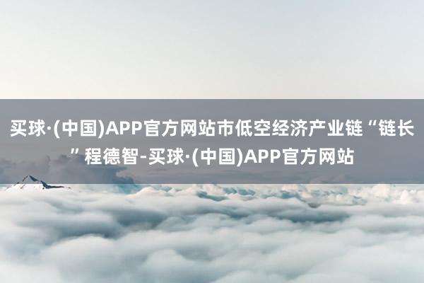 买球·(中国)APP官方网站市低空经济产业链“链长”程德智-买球·(中国)APP官方网站