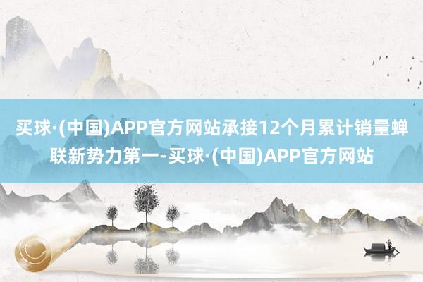 买球·(中国)APP官方网站承接12个月累计销量蝉联新势力第一-买球·(中国)APP官方网站