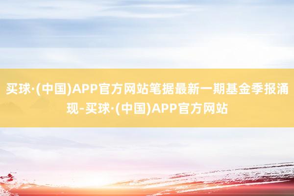 买球·(中国)APP官方网站笔据最新一期基金季报涌现-买球·(中国)APP官方网站